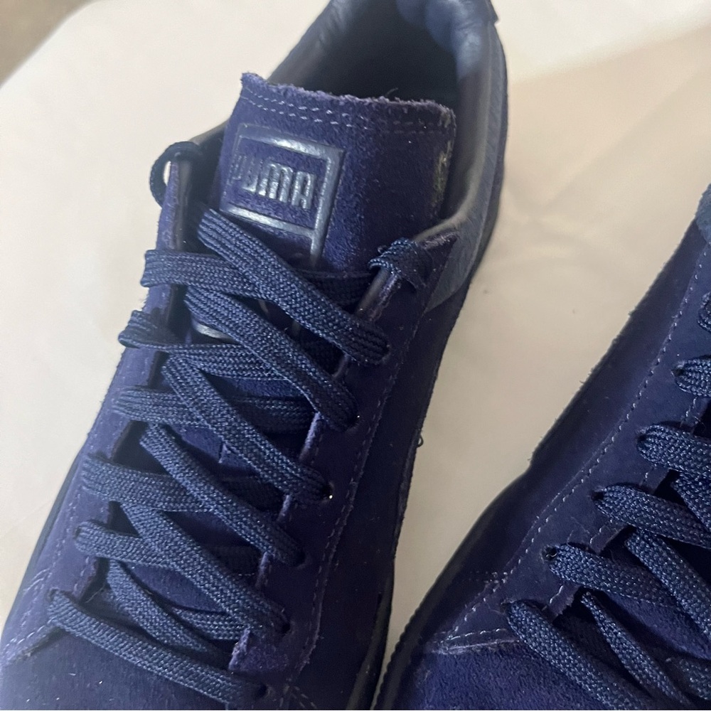 Puma Suede Classic Emboss Navy “Peacoat” Low Top Lace Up Sneakers Big Kid 5.5 - Picture 8 of 12
